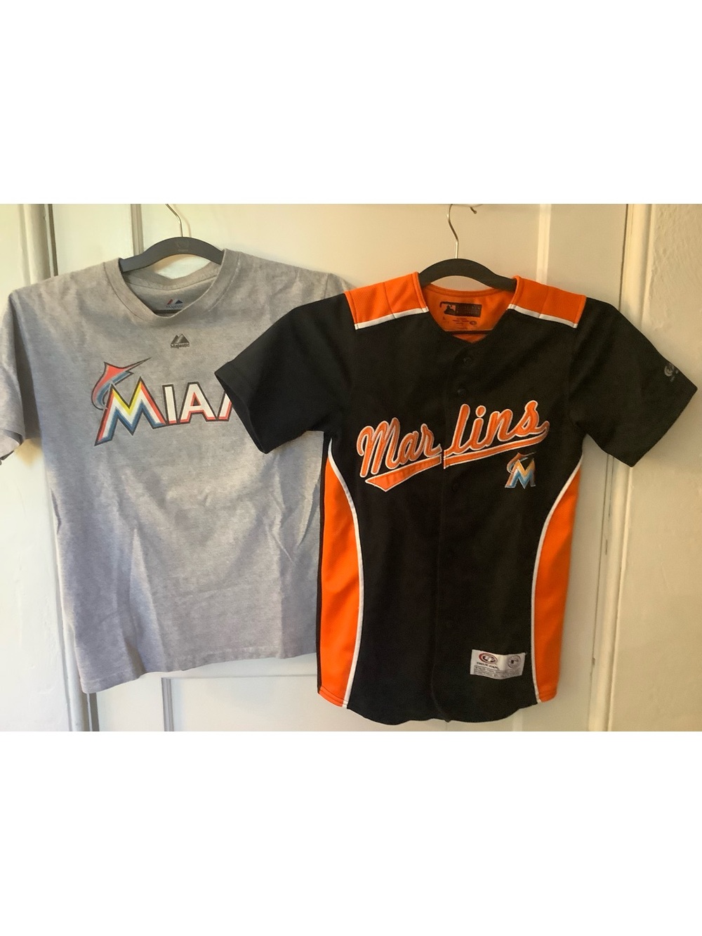 Vintage Youth Marlins Classic Baseball Jersey and Marlins Tee, Size Sm 4-6